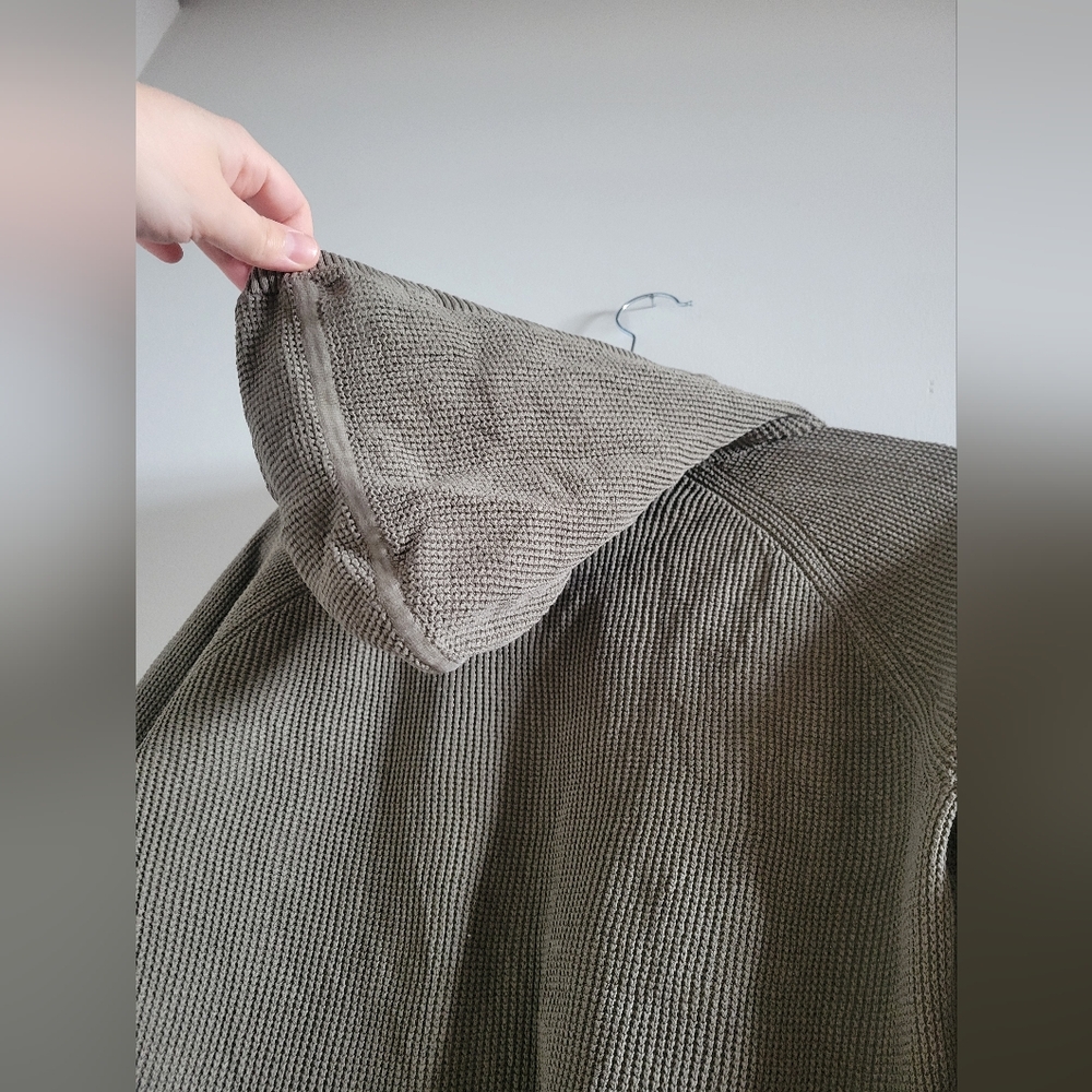 Lauren Ralph Lauren Cross-stitched Cotton Olive Green Long Sleeve Hoodie Medium - Picture 6 of 12